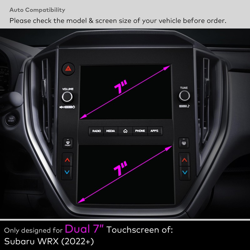 INNOSURE [2-PACK] Tempered Glass Screen Protector for Subaru Crosstrek Base