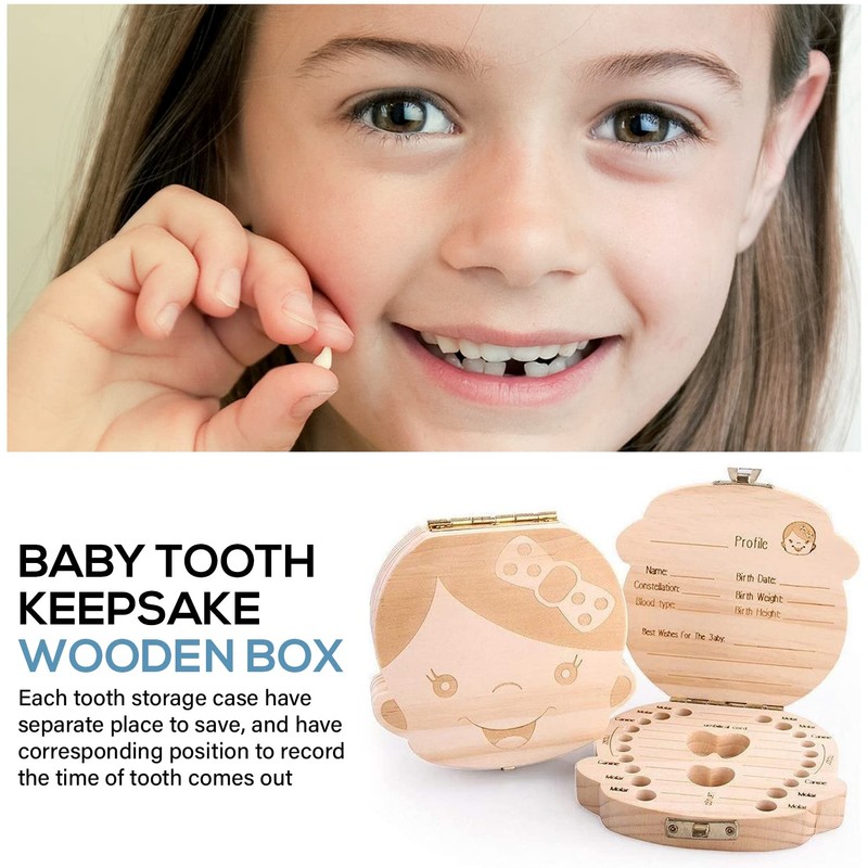 Glamza Baby Girl Tooth Keepsake Wooden Box1 Units