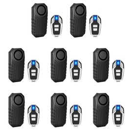 USUPERINK 8PK Bike Alarm, Bike Alarms for Ebikes, Motorcycle Alarm System, Bike Alarm with Remote, Vibration Sensor Alarm for Bike Motorcycle Electric Scooter Moped Trailer Car 113dB IP65 Waterproof