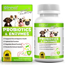 Probiotics for Dogs, 180 Chews Dog Probiotics and Digestive Enzymes, Promotes Gut Health, for Bowel Support, Immunity Health