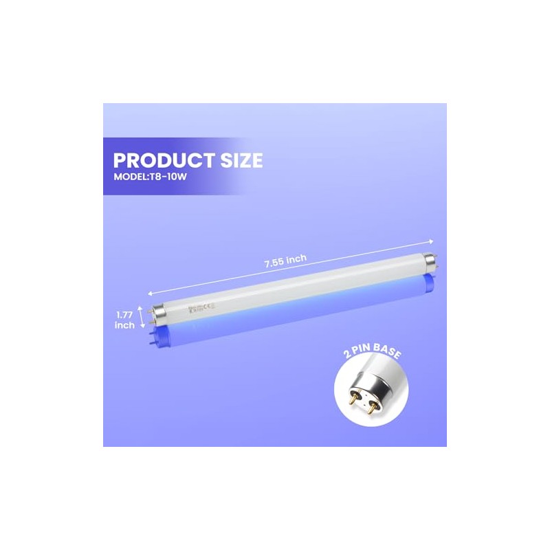LiBa Bug Zapper Replacement UV Lamp Bulb - 10W Light