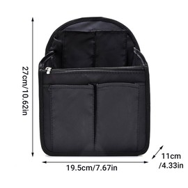 Multipurpose Travel Storage Bag Organizer with Multiple Pockets, Lightweight Backpack Insert for Easy Access and Organization, Suitable for Cosmetics, Gadgets, and Daily Essentials