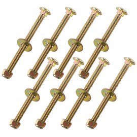1/2" x 6" Carriage Bolt by Color Galvanization of Square Neck with Nylon Lock nut and Large Size Washer Assortment Kit,Carbon Steel,Grade 2.(8pcs Pack) by Metalsuberg