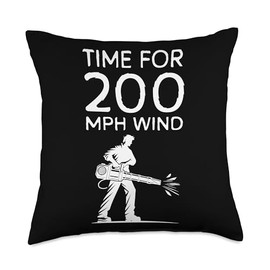 Time For 200 MPH Wind Autumn Leaf Blower Throw Pillow