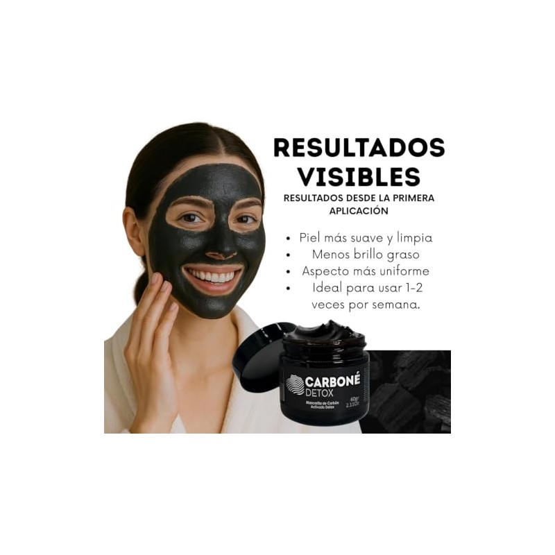 Carboné Detox Mascarilla Facial de Carbón Activado - Para una