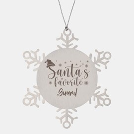 Christmas Ornament for Guard Snowflake Engraved Ornament Santa Favorite Guard Christmas Unique Gifts for Guard Coworkers Colleague, Inspirational Guard Xmas Holiday Thank You Gifts for Men Women