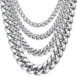 Cuban Link Chain Stainless Steel Necklace for Men Women 22 inch 6mm Men Necklace Chain