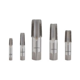 Gunpla BSP Pipe Thread Taps Set 5-Piece, 1/8", 1/4", 3/8", 1/2", 3/4", Alloy Steel Internal Thread Forming Tap, Pipes Threading Flutes for Cleaning or Re-Thread Damaged or Jam Pipe Threads