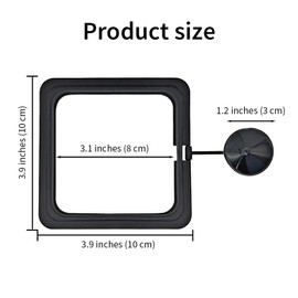 2Pcs Fish Feeding Rings Black Square Floating Food Feeder Circle with Suction Cup for Fishes Tank Aquarium Turtle Betta Goldfish Small Fish Feeding Accessories Floating Plant Duckweed Ring