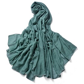 Miobo XXL Women's Stole Scarf Plain Colour 220 x 140 cm in Various Colours Viscose, olive green