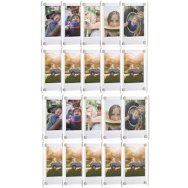 Magnetic Acrylic Photo Frame, Double Sided Acrylic Picture Frame, 2.36 x 3.54 Inch, Magnet Refrigerator Mini Picture Display Frame 2.36 x 3.54 Inch (20, Clear)