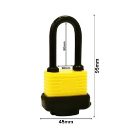Dunnet Tools Waterproof Padlock with Keys Heavy Duty Security Lock Weatherproof Gate Lock Shed Lock (Long Shackle Lock)