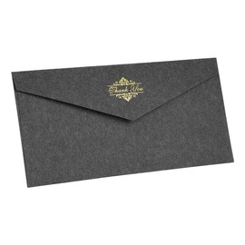 Tricolor 10 Piece Fashion Luxury Gold Foil Mailers Antique Envelopes Letter Set for Message Cards, Announcements, Greeting Cards, Postcards, Invitations, Zip Code Frameless for Business, Weddings, Business Envelopes, Office Envelopes (Black)