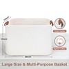 Large Cotton Rope Storage Basket with Leather Handles, Laundry Hamper