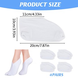 Moisturizing Socks Set, Spa Foot Moisturiser Socks Moisture Enhancing Cotton Lotion Moisturizing Socks for Overnight, Repair of Dry Hands and Feet Rough Cracked Skin (4pairs)