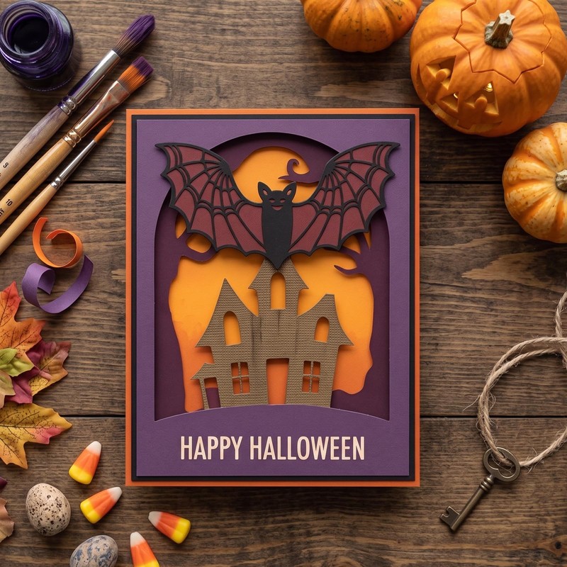 Bat Wing Halloween Metal Cutting Dies for Card Making