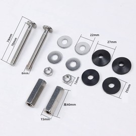 CENPEK 2 Pack Toilet Tank to Bowl Bolt Kit, Heavy Duty Toilet Bolts Rustproof Bolt Nut Washer with Long Nuts Double Rubber Washers for Toilet Tank Bolts and Seat Screws