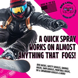 See Lion Anti Fog Spray | Long-Lasting Fog Prevention for Glasses, Goggles, Visors, Face Shields & More | 30ml / 1oz Travel Bottle | No-Rub, Streak-Free Formula