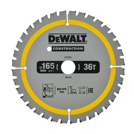 DeWalt DT1950-QZ Construction Circ Saw Blade, Yellow, 165 x 20 mm