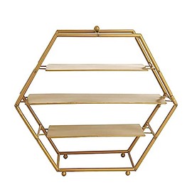 21-Inch tall Gold 3 Tier Metal Hexagonal Cupcake Holder Dessert Display Stand Wedding Party Events Decorations Supplies