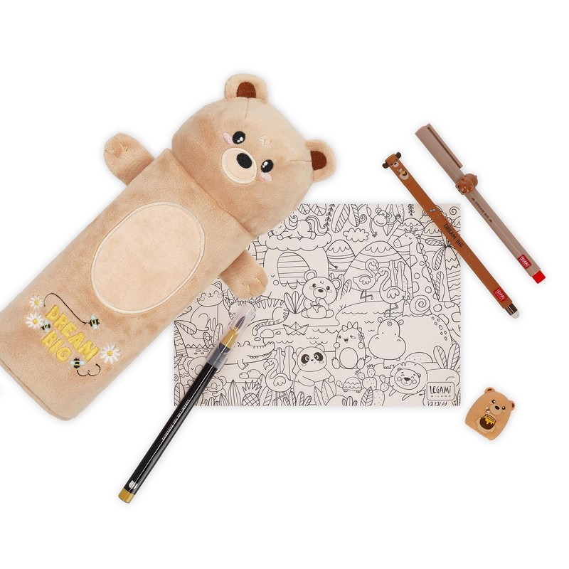 LEGAMI - Super Soft Teddy Bear Pencil Case, Soft Pencil