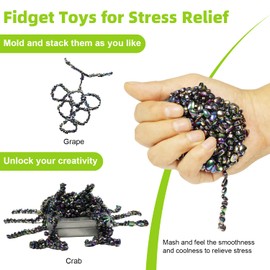 600 PCS Ferrite Putty Stones, Caturledas Fidget Toys Rocks for Office Stress Anxiety Relief, Executive Desk Toys for Men Women Adults Gifts, 5 mm, Colorful