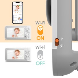 Chillax Daily Video Baby Monitor - WiFi Smart Baby Monitor with Two Cameras & Parent Unit,App Support,HD Camera, Privacy Protection WiFi ON/Off Switch, 2-Way Audio,Night Vision,Cry Detection