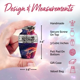 Solace Forever Small Urns for Human Ashes - Decorative Mini Memorial Urn for Women & Men - Multicolor Urn for Ashes - Personal Remembrance Urn for Your Loved Ones