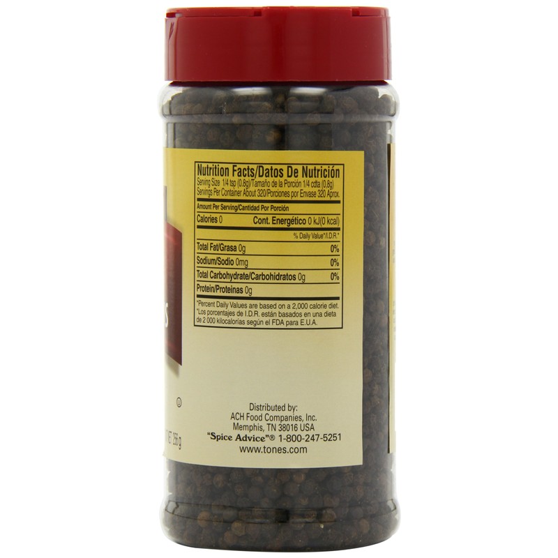 Tone's Whole Black Peppercorns, 9 Ounce