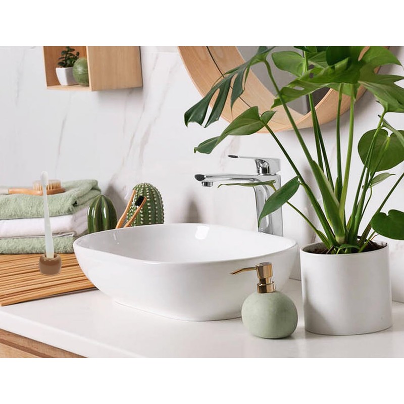 ONLYKXY 1pcs Mini Ceramic Toothbrush Base Holder Single Stand Ring