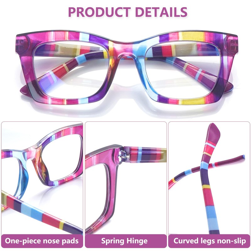 SIGVAN 6 Pack Oprah Style Reading Glasses Blue Light Blocking