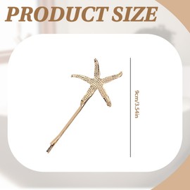 BQRKOTM 6 Stück Seestern Haarspangen, Strand Seestern Haarnadel Mädchen Blumenmädchen-Zubehör,Haarspangen Eleganter Haarschmuck für Frauen Mädchen Party Geburtstag Geschenk Hochzeit