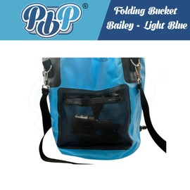 PBP "Bailey" Folding Utility Bucket, 30L Capacity, with Quick Hose Connector (Light Blue)