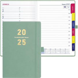 Calendar 2025 Diary A5 Planner - Weekly Planner A5 with Soft Cover, Approx. A5 (21.3 x 14.5 cm), Appointment Calendar, Book Calendar 2025 (Jan.2025-Dec.2025) (Green)