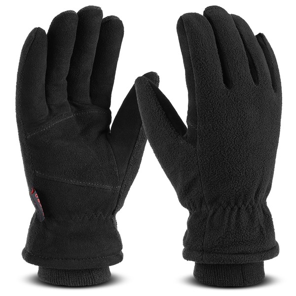 OZERO Thermal Gloves, Mens & Womens Deer Leather Winter Gloves