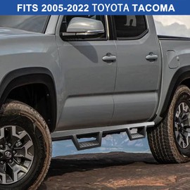 Peforway Running Boards Compatible with Toyota Tacoma 2005-2023 Double Cab Crew Cab, Textured Black Steel Side Steps, Non-Skid Drop Down Nerf Bars Rectangular (2 pcs)