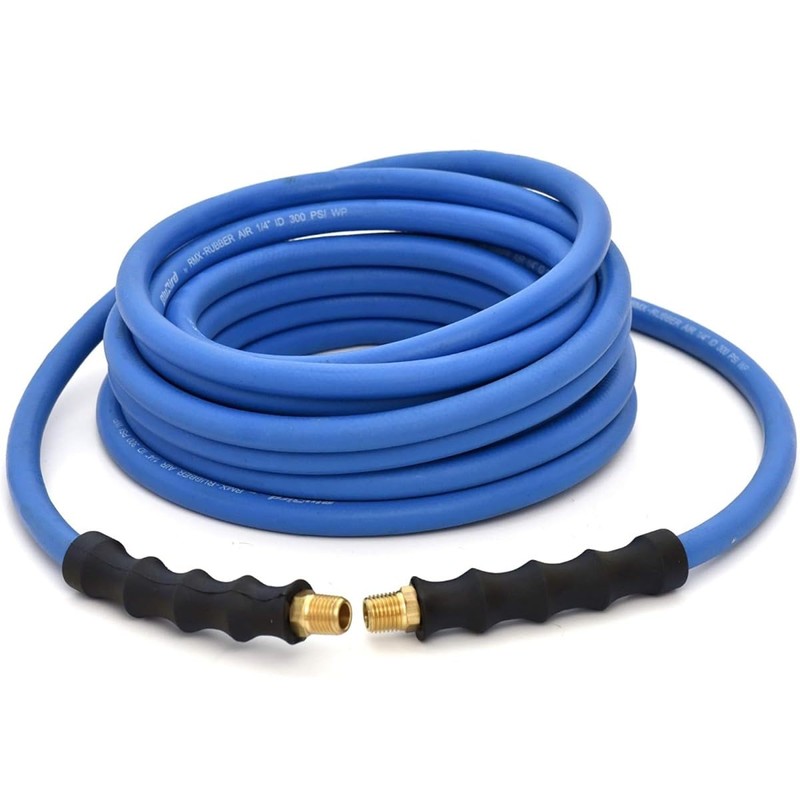 BLUBIRD 1/4" x 50ft Rubber Air Hose, High-Performance Pneumatic Hose