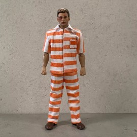 GPSLot PB-JK-PRS: 1/12 orange stripe Arkham Prison outfit for 6" medium to slim body