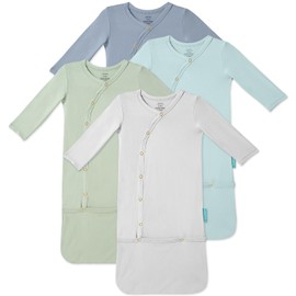 PurComfy Supersoft Baby Sleeper Gowns, Premium Bamboo Viscose Infant Nightgown Sleepers Preemie Newborn Snap Bundler