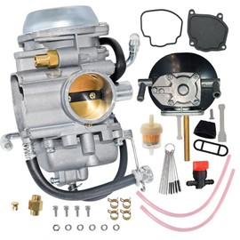 Rebuiman 0470-352 Carburetor with Fuel Petcock Valve Fit for Arctic Cat ATV 400 1998-2000, for Suzuki LT-F500F LTF500F ATV Quadrunner 1998-2002 Replaces 0470-348 0470-362 0470-367 Carb