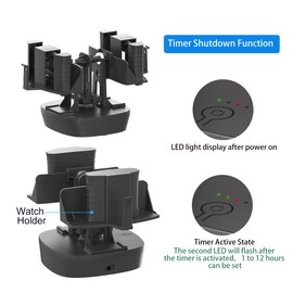 FEICHONGHO Automatic Watch Winder Timer Stop Function Mechanical Winding Support Two Watches, black, Round