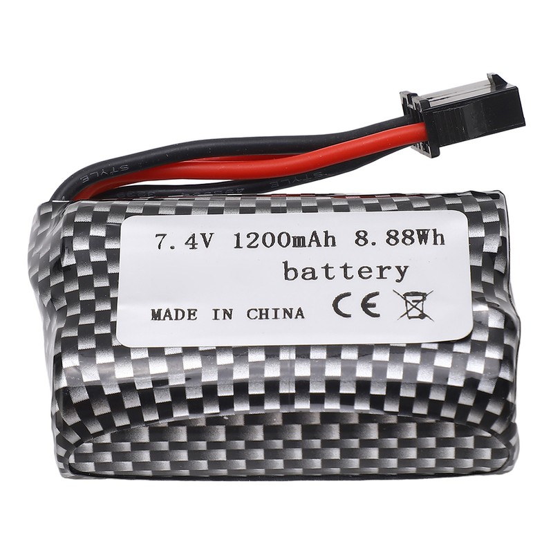 RC Lithium Battery 7.4V 1200mAh 8.88Wh with SM‑5P Plug Long