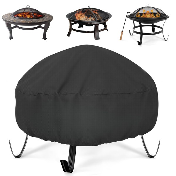 Fire Pit Cover - 85cm Firepit Covers Round Waterproof Heavy