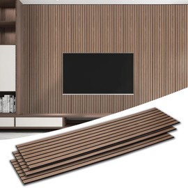 Urban Decor Acoustic Wood Veneer Wall Panels for Interior Decor in Homes, Offices, Studios. 3D Wood Wall Decor, Acoustic Dampening, Mens Room Decor, Gaming Areas, TV Walls (4-Pack) (Oak)