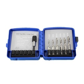 TMAX M2 6 pc Combination Drill and Tap Set with 1/4 Inch Quick Change Adapter (Sizes 6-32 to 1/4-20)