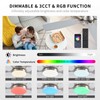 FUMLTP Ceiling Fans with Lights, 54inch RGB Low Profile Ceiling