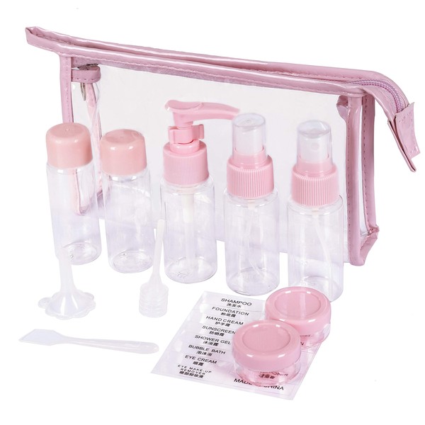 Travel Bottle Set, Empty Travel Plastic Bottles, Refillable for Plane,