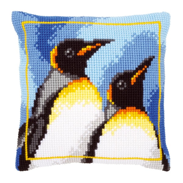 Vervaco Cross Stitch Cushion: King Penguins