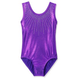 BAOHULU Gymnastics Leotards for Girls Shiny Jewels Kids Athletic Apperal Dance Outfit B199_DarkPurple_6A