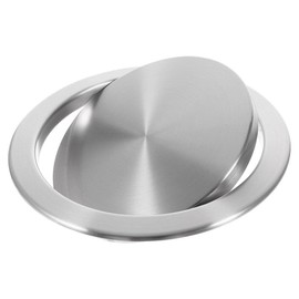 Zerodeko Built-in Countertop Trash Bin Waste Lid Balance Flap Cover Stainless Steel Kitchen Garbage Can Grommet Recessed Trash Can Lid